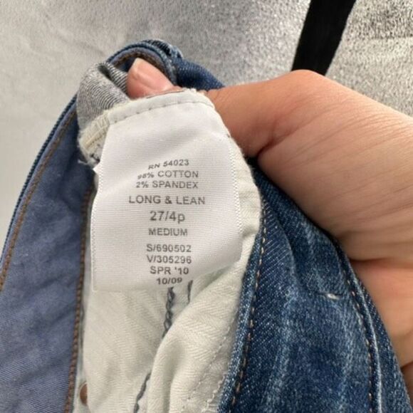 GAP Long and Lean Style Size 4 Jeans medium wash whiskering Bootcut size 27 - Picture 8 of 11